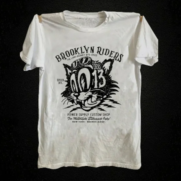 NEW! Vintage Brooklyn Riders White Graphic T-Shirt (copy) - Picture 1 of 3